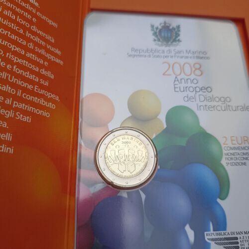 2€ Commémoratives Saint-Marin 2008 (Année Européenne Du Dialogue Interculturel Bu)