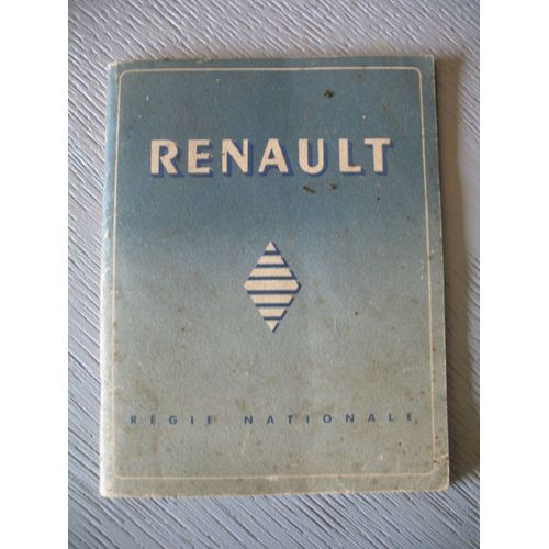 Renault Régie Nationale - Livret De Présentation De La Marque.