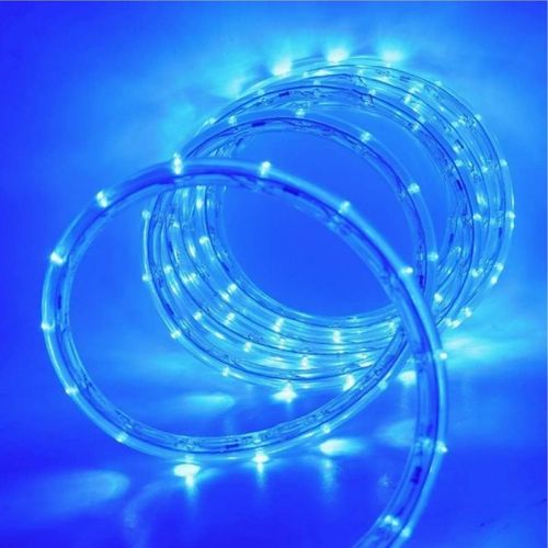 GUIRLANDE EXTERIEUR ETANCHE INTERIEUR TUBE LEDS LUMINEUX BLEU A ENROULER POUR DECORATION FETES 1 0m SUR SECTEUR 220V FLUORESCENT terrasse salon Noël déco festive ECLAIRAGE embellir décorer securite