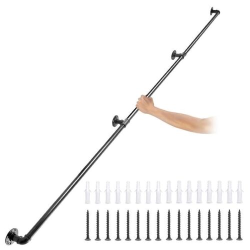 Rampe Escalier Murale 3,3m - VEVOR - Main Courante Acier Carbone Rampe Barre Appui