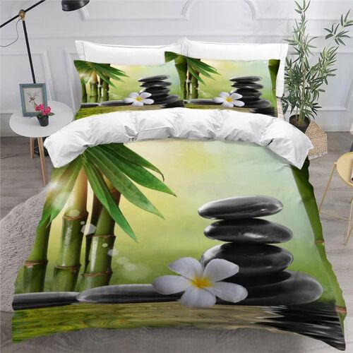 Housse De Couette Fermeture Eclair X Ultra Doux Housse De Couette Zen Pierre Zen Bambou Sets De Housse Couette Microfibre Qualit¿¿ Sup¿¿Rieure Li