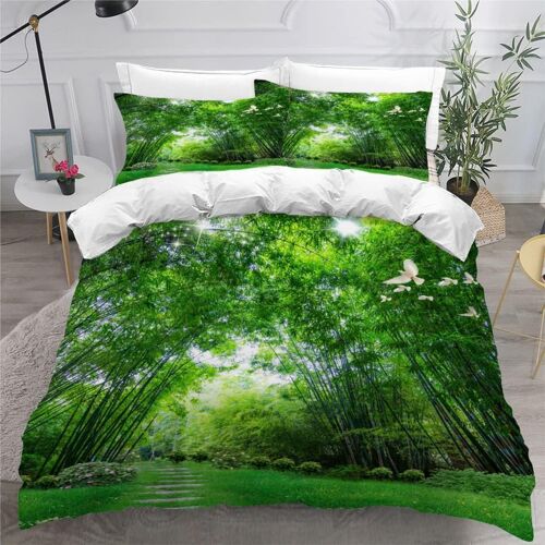 Housse De Couette Fermeture Eclair X Ultra Doux Housse De Couette Bambou For¿ºt Verte Sets De Housse Couette Microfibre Qualit¿¿ Sup¿¿Rieure Liter