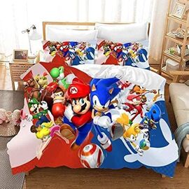 D Parure De Lit Housse De Couette Parure De Lit Housse De Couette Akita Aigle Super Mario Bros Taille (X Cm) Ensemble Pi¿¿Ces Housse De Couette + Ta