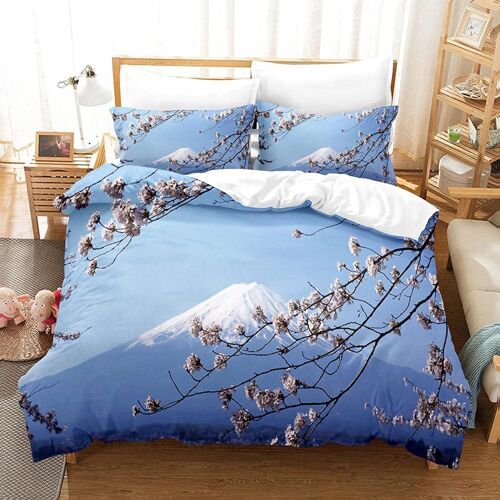 Parure De Lit X Enfant Mont Fuji ¿¿ La Japonaise Housse De Couette X Avec Fermeture ¿¿Clair - Sets De Housse Couette En Microfibre, Avec Taie