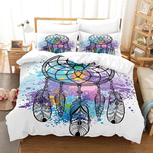 Housse De Couette Ensemble De Literie Th¿¿Me Dreamcatcher Housse De Couette, Respirantes, Infroissables Et Faciles ¿¿ Nettoyer % Polyester Microfibre (D