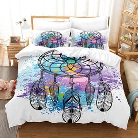 Housse De Couette Ensemble De Literie Th¿¿Me Dreamcatcher Housse De Couette, Respirantes, Infroissables Et Faciles ¿¿ Nettoyer % Polyester Microfibre (D