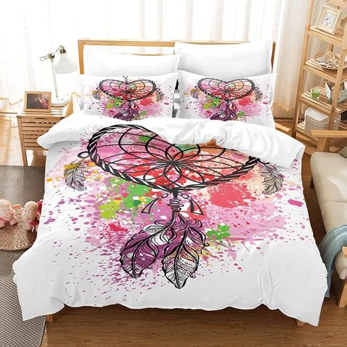 Housse De Couette Ensemble De Literie Th¿¿Me Dreamcatcher Housse De Couette, Respirantes, Infroissables Et Faciles ¿¿ Nettoyer % Polyester Microfibre (D