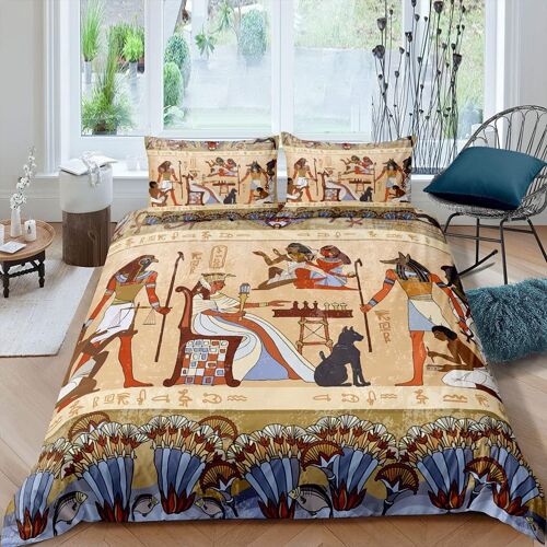 Literie ¿¿ Th¿¿Me ¿¿Gypte Ancienne D, Housse De Couette,Avec / Taie D'oreiller Xcm, Confortable, Respectueuse Del'environnement Et Respirante (¿¿Gypt