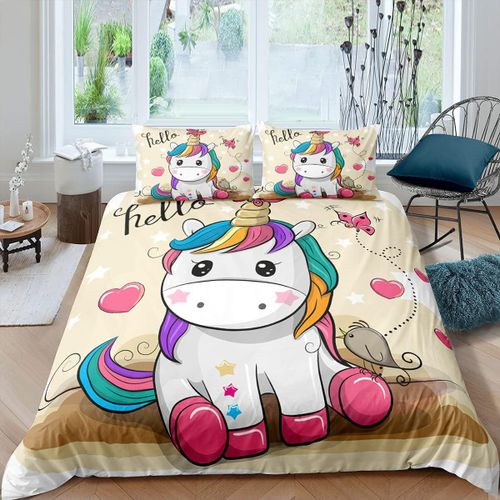 Housse De Couette Licorne Avec Taie D'oreiller Enfants Ensemble De Literie D Dessins Anim¿¿S Ensemble De Housse De Couette ? Literie En Microfibre