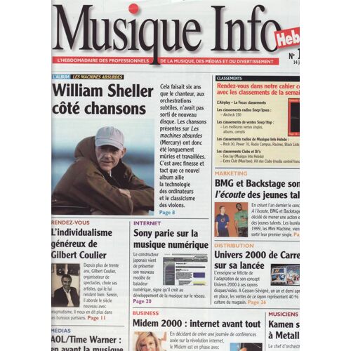 Musique Info Hebdo / 14-01-2000 N°106 : Alainchamfort (1/2p) - William Sheller (1,5p)
