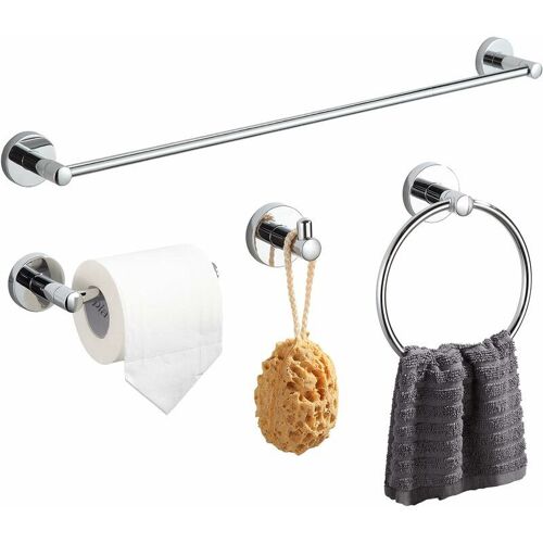 Barres porte-serviettes double Support Mural SUS 304 En Acier Inoxydable Brosse,50 cm porte serviette de bain - Chrome goodnice