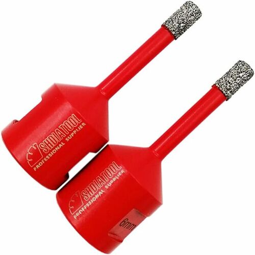 Forets Diamant 2 Pieces 6mm Trepans de Forage avec Filetage M14 pour Percage a sec en Porcelaine Carrelage Granit Marbre goodnice