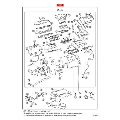 04111-36040 De Joints Moteur Pour Venza Sienna Rx 2.7l 2008-2016 Kits Réparation Culasse