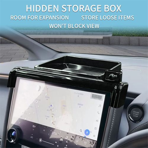 Pour Alphard 40 Series 2023+ Organiseur De Console Centrale Derrière L'écran Boîte Rangement Cachée Avec Support Téléphone Rhd