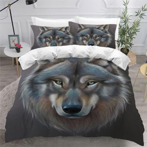 Loup Housse De Couette X Imprim¿¿ D Animaux Sauvages Parure De Lit Personnes Adultes Enfants Microfibre Literie Pi¿¿Ces Avec Fermeture ¿¿Clair E