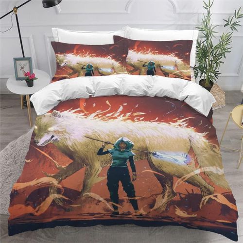 Housse De Couette X Loup Imprim¿¿ D Animal Blanc Parure De Lit Personnes Adultes Hypoallergique Microfibre Literie Avec Fermeture ¿¿Clair Et Ta