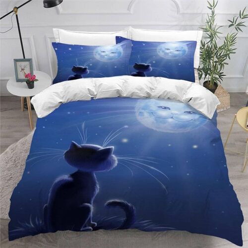 Chat Housse De Couette X Imprim¿¿ D Animaux De Dessin Anim¿¿ Parure De Lit Personnes Ado Fille Enfants Microfibre Literie Pi¿¿Ces Avec Fermeture