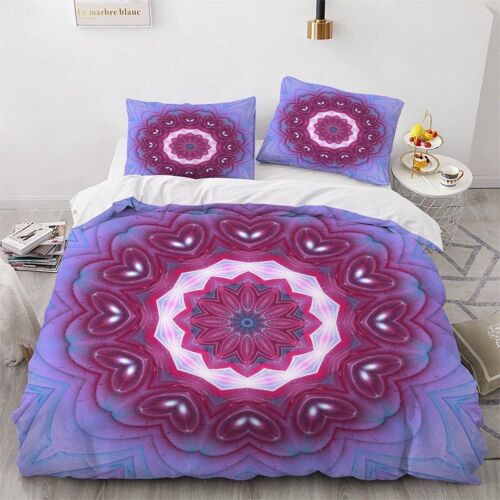 Housse De Couette Mandala X Imprim¿¿ D Abstrait Parure De Lit Personnes Hypoallergique Microfibre Literie Pi¿¿Ces Avec Fermeture ¿¿Clair Et Tai