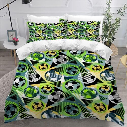 Football Housse De Couette X Imprim¿¿ D Sport Graffiti Parure De Lit Personnes Ado Fille Enfants Microfibre Literie Pi¿¿Ces Avec Fermeture ¿¿Cla