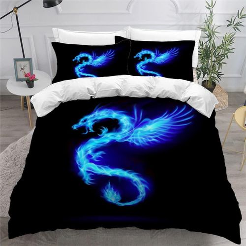Dragon Housse De Couette X Imprim¿¿ D Animal Parure De Lit Personnes Adultes Enfants Microfibre Literie Pi¿¿Ces Avec Fermeture ¿¿Clair Et Taies