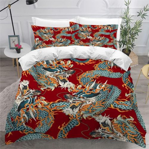 Dragon Housse De Couette X Imprim¿¿ D Animal Ancien Parure De Lit Personnes Adultes Enfants Microfibre Literie Pi¿¿Ces Avec Fermeture ¿¿Clair Et