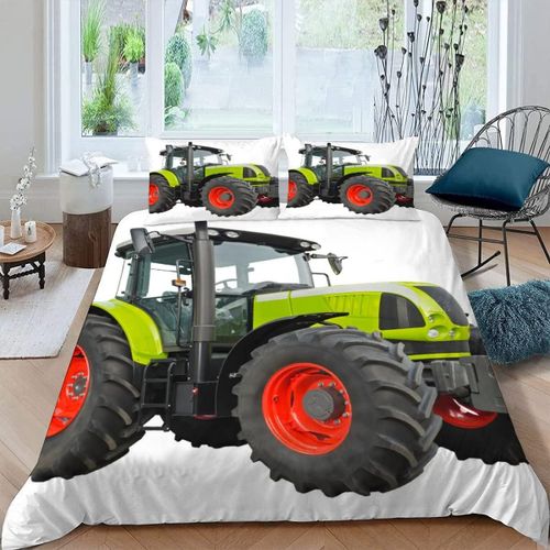Housse De Couette X Tracteur Imprim¿¿ D Agriculture Moderne Parure De Lit Personnes Adultes Hypoallergique Microfibre Literie Avec Fermeture ¿¿C