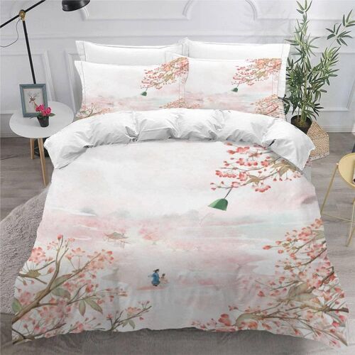 D Fleur De P¿ºche Parure De Lit Personnes Style Chinois Housse De Couette X Enfant Adultes Literie En Microfibre Pi¿¿Ces Avec Fermeture ¿¿Clair