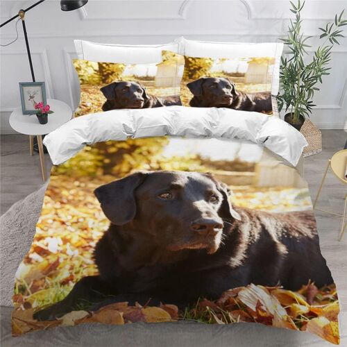 D Labrador Retriever Parure De Lit Personnes Chien De Compagnie Housse De Couette X Enfant Adultes Literie En Microfibre Pi¿¿Ces Avec Fermetur