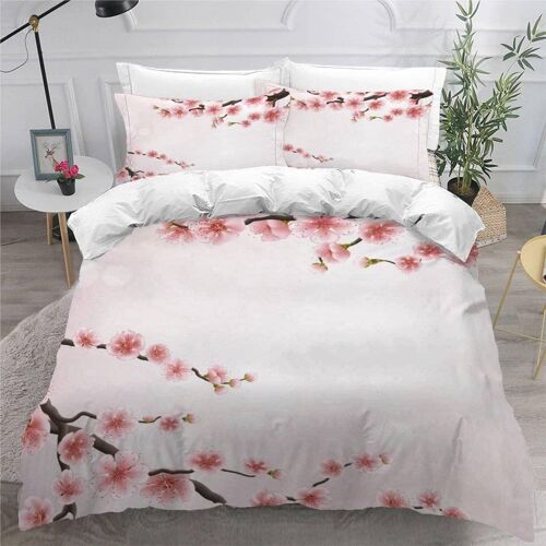 D La Floraison Des Cerisiers Japonais Parure De Lit Personnes Fleur Housse De Couette X Enfant Adultes Literie En Microfibre Pi¿¿Ces Avec Fermeture ¿¿