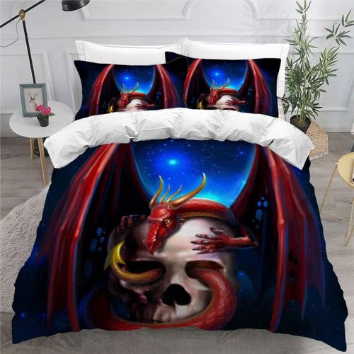 D Dragon Parure De Lit Personnes Animaux De Dessin Anim¿¿ Mignon Housse De Couette X Enfant Adultes Literie En Microfibre Pi¿¿Ces Avec Fermetur