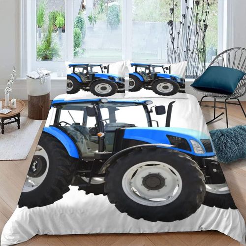 Housse De Couette X Tracteur Imprim¿¿ D Machines Agricoles Modernes Parure De Lit Personnes Adultes Hypoallergique Microfibre Literie Avec Ferm