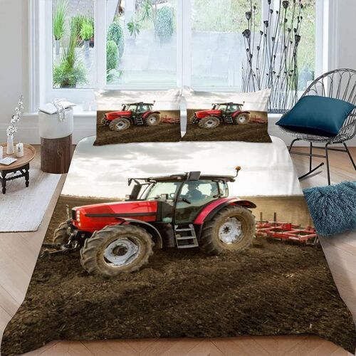 Housse De Couette X Tracteur Imprim¿¿ D Machines Agricoles Modernes Parure De Lit Personnes Adultes Hypoallergique Microfibre Literie Avec Fermeture ¿¿
