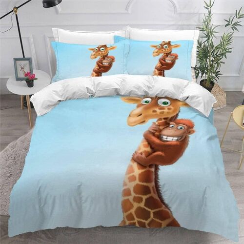 Pi¿¿Ces Parure De Lit Personnes Singe Housse De Couette X Adultes Avec Fermeture ¿¿Clair Housse De Couette En Microfibre Animaux De Dessin Anim