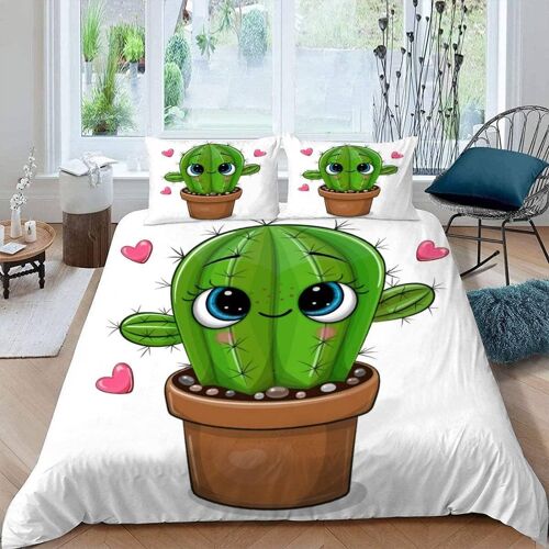 D Cactus Parure De Lit Personnes Dessin Anim¿¿ Housse De Couette X Enfant Adultes Literie En Microfibre Pi¿¿Ces Avec Fermeture ¿¿Clair Et Taies