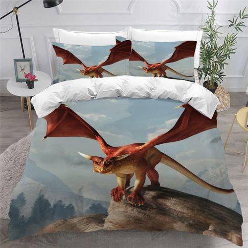 Dragon Housse De Couette X Imprim¿¿ D Animal Parure De Lit Personnes Ado Fille Enfants Microfibre Literie Pi¿¿Ces Avec Fermeture ¿¿Clair Et Tai