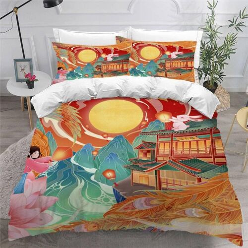 Manga Fille Housse De Couette X Imprim¿¿ D Style Chinois Oriental Parure De Lit Personnes Ado Fille Enfants Microfibre Literie Pi¿¿Ces Avec Fermeture