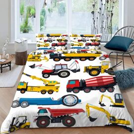 Housse De Couette Tracteur X Imprim¿¿ D Machines Agricoles Parure De Lit Personnes Hypoallergique Microfibre Literie Pi¿¿Ces Avec Fermeture ¿¿Cl