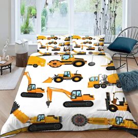 Pi¿¿Ces Parure De Lit Personnes Tracteur Housse De Couette X Adultes Avec Fermeture ¿¿Clair Housse De Couette En Microfibre V¿¿Hicule D'ing¿¿Nierie Avec