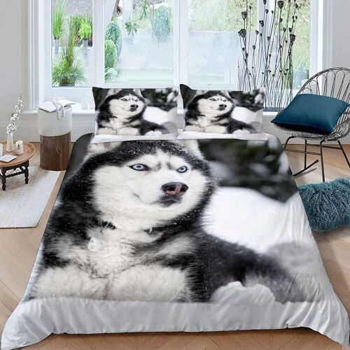 Housse De Couette X Rauque Imprim¿¿ D Hiver For¿ºt Parure De Lit Personnes Adultes Hypoallergique Microfibre Literie Avec Fermeture ¿¿Clair Et T