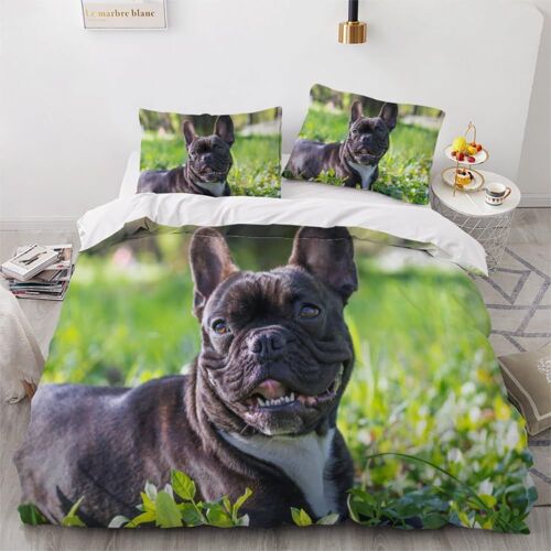 Bouledogue Housse De Couette X Imprim¿¿ D Chien Animal Parure De Lit Personnes Ado Fille Enfants Microfibre Literie Pi¿¿Ces Avec Fermeture ¿¿Cla