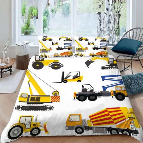 Housse De Couette X Tracteur De Dessin Anim¿¿ Imprim¿¿ D Machines Agricoles Modernes Parure De Lit Personnes Adultes Hypoallergique Microfibre L