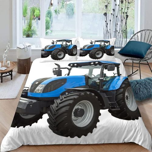 Pi¿¿Ces Parure De Lit Personnes Tracteur Housse De Couette X Adultes Avec Fermeture ¿¿Clair Housse De Couette En Microfibre Machines Agricoles Moderne