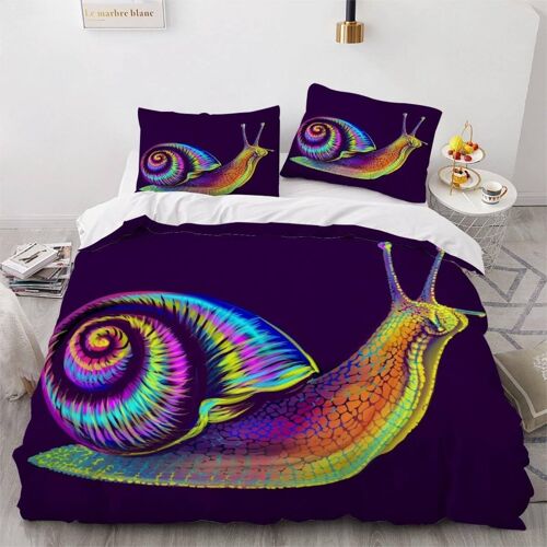 Escargots Housse De Couette X Imprim¿¿ D Animaux Color¿¿S Parure De Lit Personnes Adultes Enfants Microfibre Literie Pi¿¿Ces Avec Fermeture ¿¿Cla