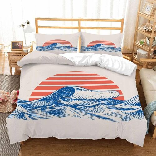 Housse De Couette X Japon Imprim¿¿ D Marin Nautique R¿¿Tro Parure De Lit Personnes Adultes Hypoallergique Microfibre Literie Avec Fermeture ¿¿Cla
