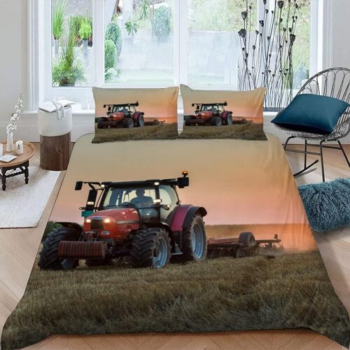 Housse De Couette Tracteur X Imprim¿¿ D Machines Agricoles Parure De Lit Personnes Hypoallergique Microfibre Literie Pi¿¿Ces Avec Fermeture ¿¿Clair Et