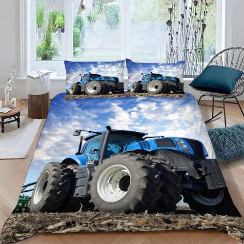 Housse De Couette Tracteur X Imprim¿¿ D Machines Agricoles Parure De Lit Personnes Hypoallergique Microfibre Literie Pi¿¿Ces Avec Fermeture ¿¿Cl