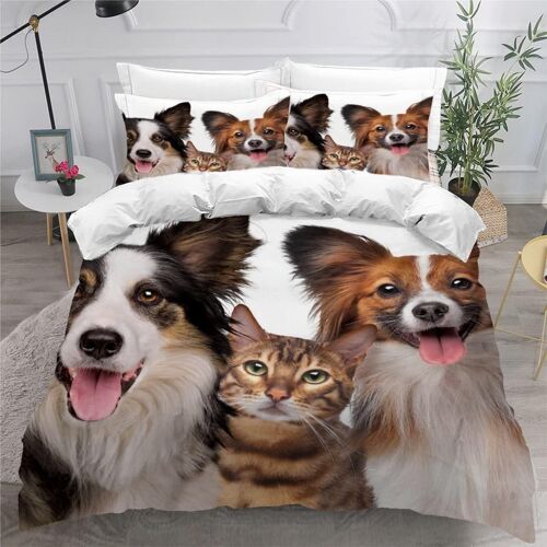 Housse De Couette X Border Collie Imprim¿¿ D Chiot De Compagnie Parure De Lit Personnes Adultes Hypoallergique Microfibre Literie Avec Fermetur