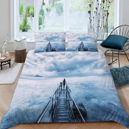 D Pont De Bois Parure De Lit Personnes Paysage Naturel Housse De Couette X Enfant Adultes Literie En Microfibre Pi¿¿Ces Avec Fermeture ¿¿Clair