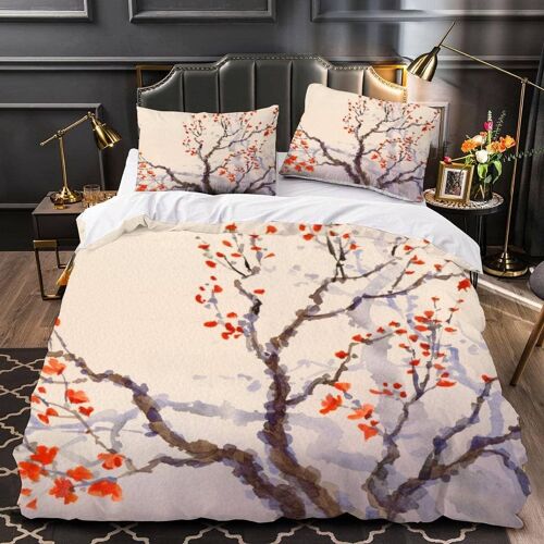 Parure De Lit X Fleur De Prunier De Printemps Personnes D Motif Aquarelle Mill¿¿Sime Housse De Couette Douce Microfibre Avec Fermeture ¿¿Clair Literie