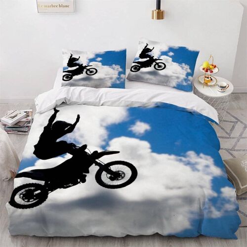 Housse De Couette X Fille Garcon D Moto Parure De Lit Personne Sport Extr¿ºme Douce Microfibre Literie Pi¿¿Ces Avec Fermeture ¿¿Clair Et Taies